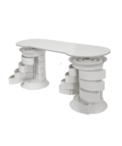 ELITE GRANDE+: Mesa de manicura + dos columnas de cajoneras + 12 cajones giratorios cada unidad