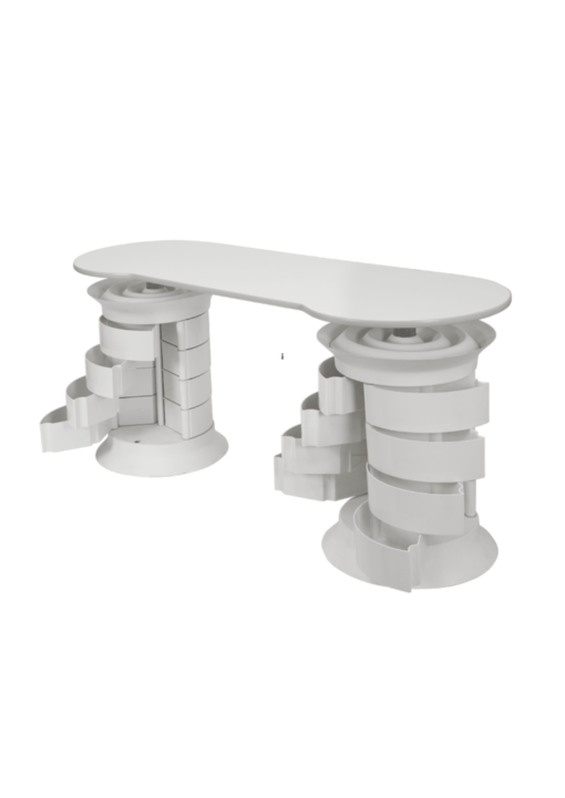 ELITE GRANDE+: Mesa de manicura + dos columnas de cajoneras + 12 cajones giratorios cada unidad