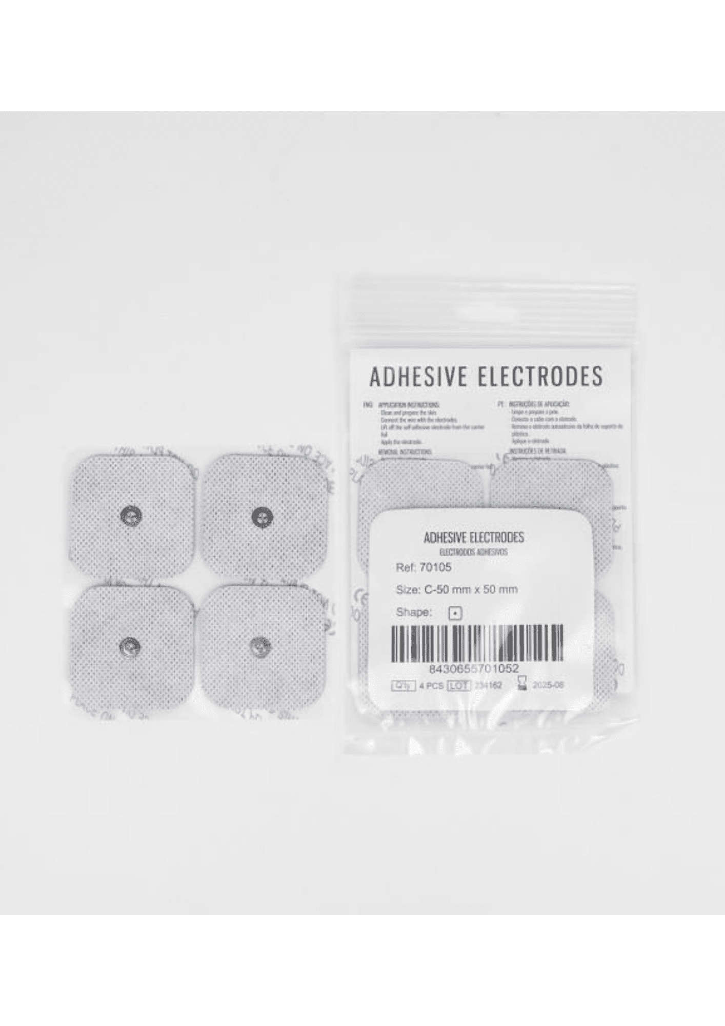 Electrodos adhesivos tipo COMPEX de 50x50 (4 unidades)