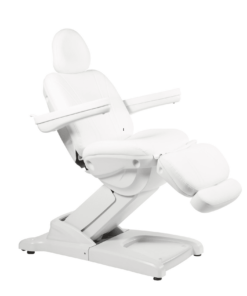 GIRTA Sillón camilla eléctrico ideal para estética con reposa brazos + mando de control + 2 ruedas