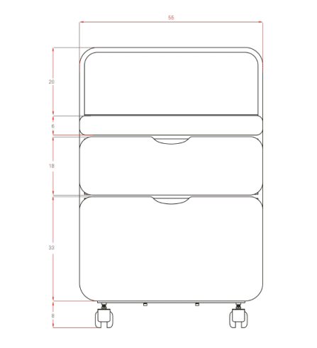 TROLLEY DE MADEIRA BRANCO TIDY 2 PERNAS