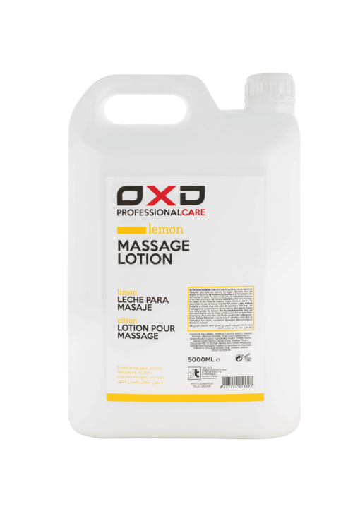 Leche para masaje con limón de textura ligera OXD 5000 ml + dispensador