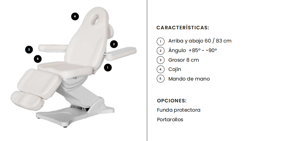 CADEIRA DE MASSAGEM ELÉCTRICA AURA STRETCHER. COM CONTROLO MANUAL