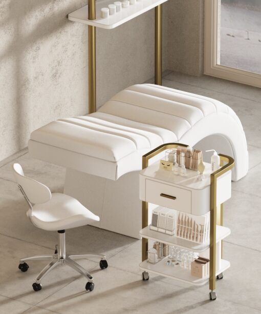 MIELY carrito profesional con ruedas. blanco con dorado