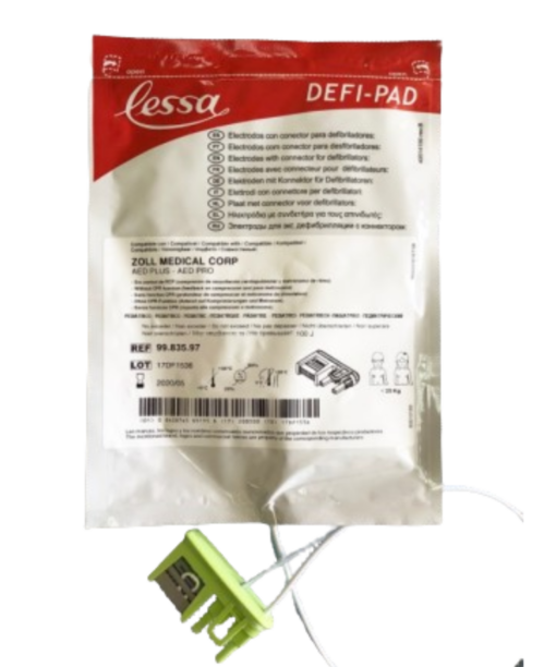Electrodos pediátricos 25Kg para desfibrilador LESSA DEFIPAD (compatible modelo ZOLL AED PLUSPRO)