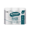 PACK 12 rollos papel higiénico AMOOS 2 capas, celulosa virgen 100% (35mtsrollo)