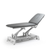 TITAN 301 camilla eléctrica de dos cuerpos 70cm x 200cm, agujero facial + barra perimetral para regular altura + Portarrollos. Tapizado GRIS